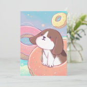 Beagle und Donuts Dankeskarte (Stehend Vorderseite)