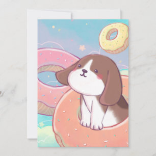 Beagle und Donuts Dankeskarte