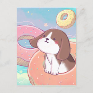Beagle und Donuts Postkarte