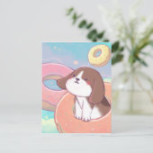 Beagle und Donuts Postkarte (Stehend Vorderseite)