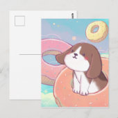Beagle und Donuts Postkarte (Vorne/Hinten)