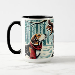 Beagle und Eichhörnchen Weihnachts-Tasse-Cup Tasse