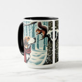 Beagle und Eichhörnchen Weihnachts-Tasse-Cup Tasse (Vorderseite Links)