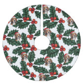 Beagle und Holly Polyester Weihnachtsbaumdecke (Vorderseite)