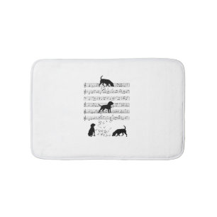 Beagle und Musiknote Clef Musiker Niedlicher Beagl Badematte
