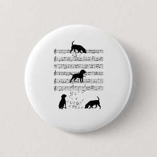 Beagle und Musiknote Clef Musiker Niedlicher Beagl Button