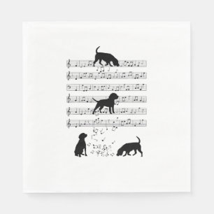 Beagle und Musiknote Clef Musiker Niedlicher Beagl Serviette