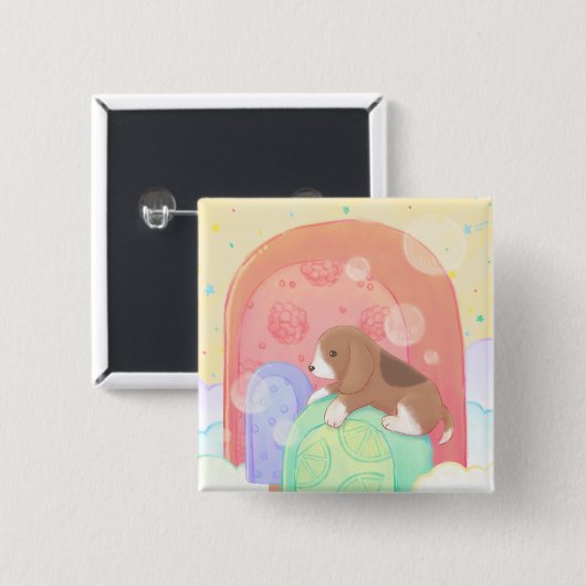 Beagle und Popsicles Button (Vorne & Hinten)