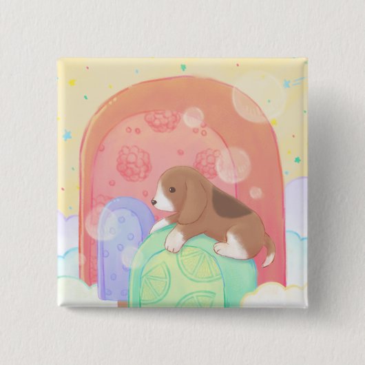 Beagle und Popsicles Button (Vorderseite)