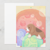 Beagle und Popsicles Einladung (Vorne/Hinten)