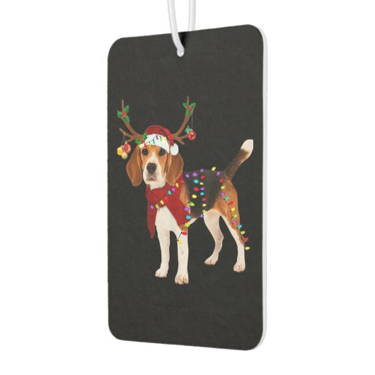 Beagle und Weihnachten Klassischer T - Shirt Autolufterfrischer (Links)