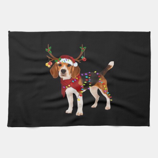 Beagle und Weihnachten Klassischer T - Shirt Geschirrtuch (Horizontal)