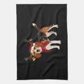 Beagle und Weihnachten Klassischer T - Shirt Geschirrtuch (Vertikal)