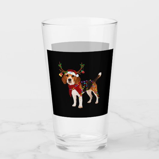 Beagle und Weihnachten Klassischer T - Shirt Glas (Vorderseite)