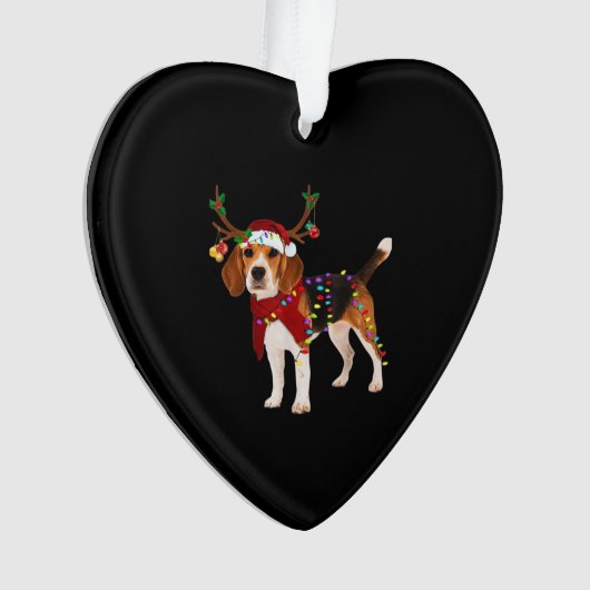 Beagle und Weihnachten Klassischer T - Shirt Ornament (Vorderseite)