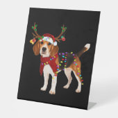 Beagle und Weihnachten Klassischer T - Shirt Sockelschild (Vorderseite)
