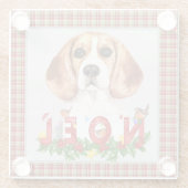 Beagle und Weihnachtsgeschäft Glasuntersetzer (Rückseite)