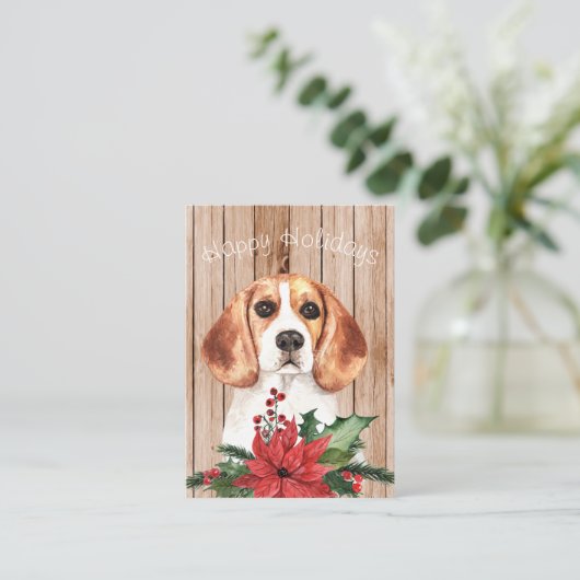 Beagle und Weihnachtsgeschäft Mitteilungskarte (Stehend Vorderseite)