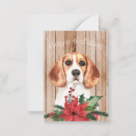 Beagle und Weihnachtsgeschäft Mitteilungskarte