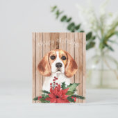 Beagle und Weihnachtsgeschäft Postkarte (Stehend Vorderseite)