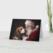 Beagle und Weihnachtskarte Feiertagskarte (Vorderseite)