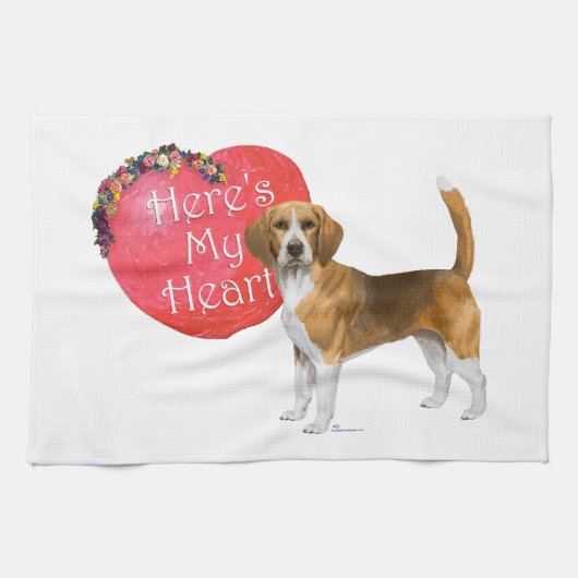 Beagle Valentine Handtuch (Horizontal)