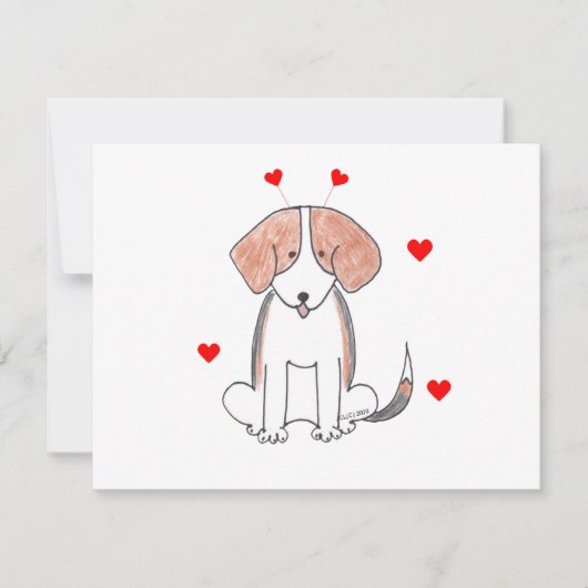 Beagle Valentine Oars Feiertagskarte (Vorderseite)