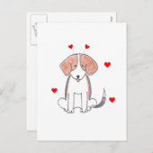 Beagle Valentine Oars Feiertagspostkarte (Vorne/Hinten)