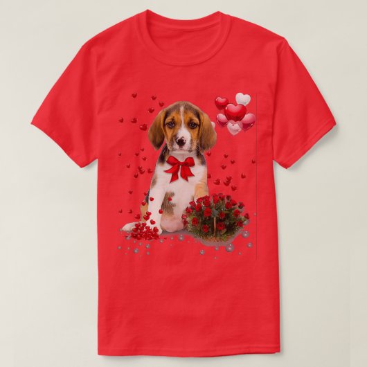 Beagle Valentines Day Funny Dog Lover Happy Valent T-Shirt (Design vorne)