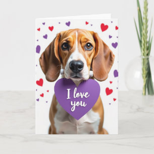 Beagle-Valentinskarte 'Ich liebe dich' Karte