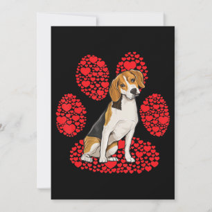 Beagle Valentinstag Dog Liebe Paw Ankündigung