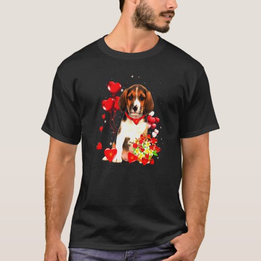 Beagle Valentinstag Dog Valentine T-Shirt (Vorderseite)