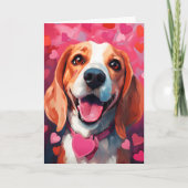 Beagle Valentinstag Karte (Vorderseite)