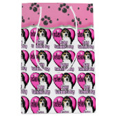 Beagle Valentinstag Mittlere Geschenktüte (Vorderseite)