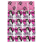 Beagle Valentinstag Mittlere Geschenktüte (Rückseite)