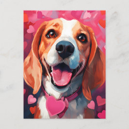 Beagle Valentinstag Postkarte