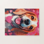 Beagle Valentinstag Puzzle (Horizontal)