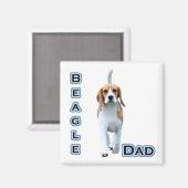 Beagle Vater 4 - Magnet (Vorderseite/Rückseite)