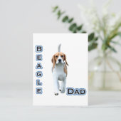BEAGLE VATER 4 POSTKARTE (Stehend Vorderseite)