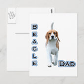 BEAGLE VATER 4 POSTKARTE (Vorne/Hinten)