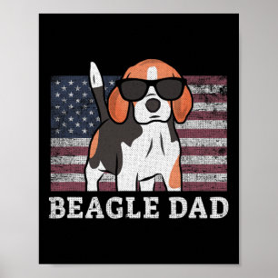 Beagle Vater American Flag 4. Juli Patriotische Be Poster