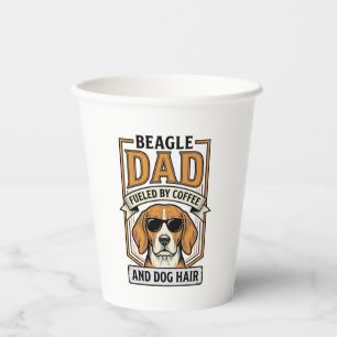 Beagle-Vater, angetrieben von Kaffee und Hundefell Pappbecher