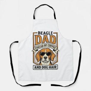 Beagle-Vater, angetrieben von Kaffee und Hundefell Schürze