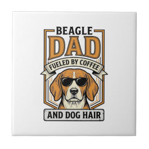Beagle-Vater, angetrieben von Kaffee und Hundehaar Fliese