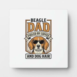 Beagle-Vater, angetrieben von Kaffee und Hundehaar Fotoplatte