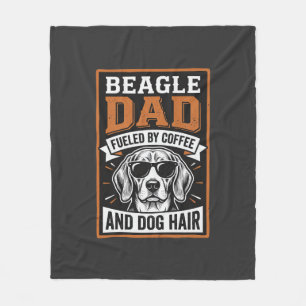 Beagle-Vater angetrieben von Kaffee und Hundehaare Fleecedecke