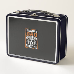 Beagle-Vater angetrieben von Kaffee und Hundehaare Metall Brotdose
