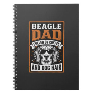 Beagle-Vater angetrieben von Kaffee und Hundehaare Notizblock