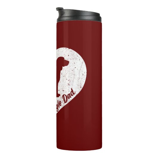 Beagle Vater / Beagle Hund liebt Fars Day Thermosbecher (Nach rechts gedreht)