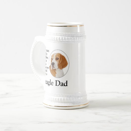 Beagle Vater Bierglas (Vorderseite Links)